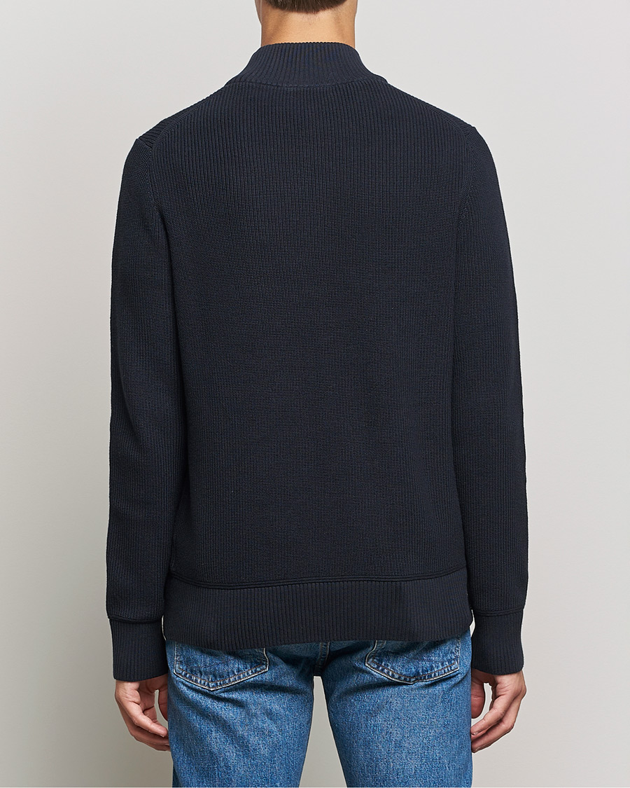 Herr | Tröjor | Morris | Bernard Cotton Half Zip Blue
