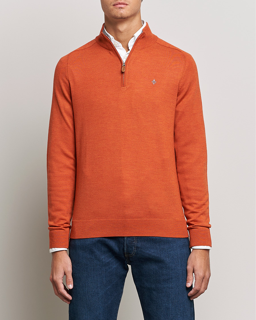 Herr | Tröjor | Morris | John Merino Half Zip Orange