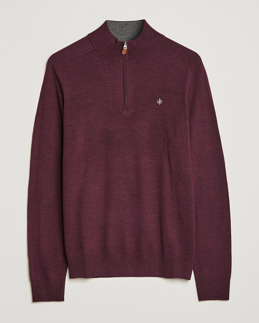 Herr | Tröjor | Morris | John Merino Half Zip Burgundy