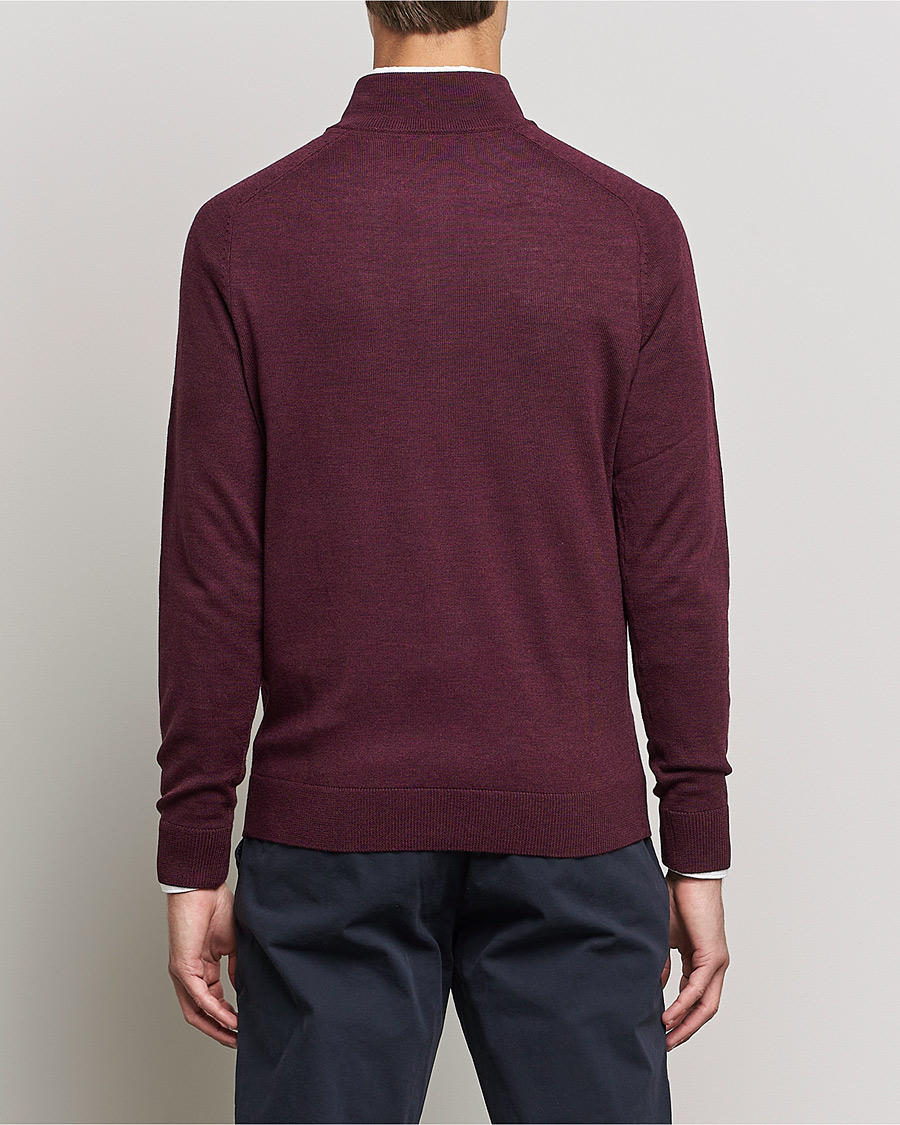 Herr | Tröjor | Morris | John Merino Half Zip Burgundy