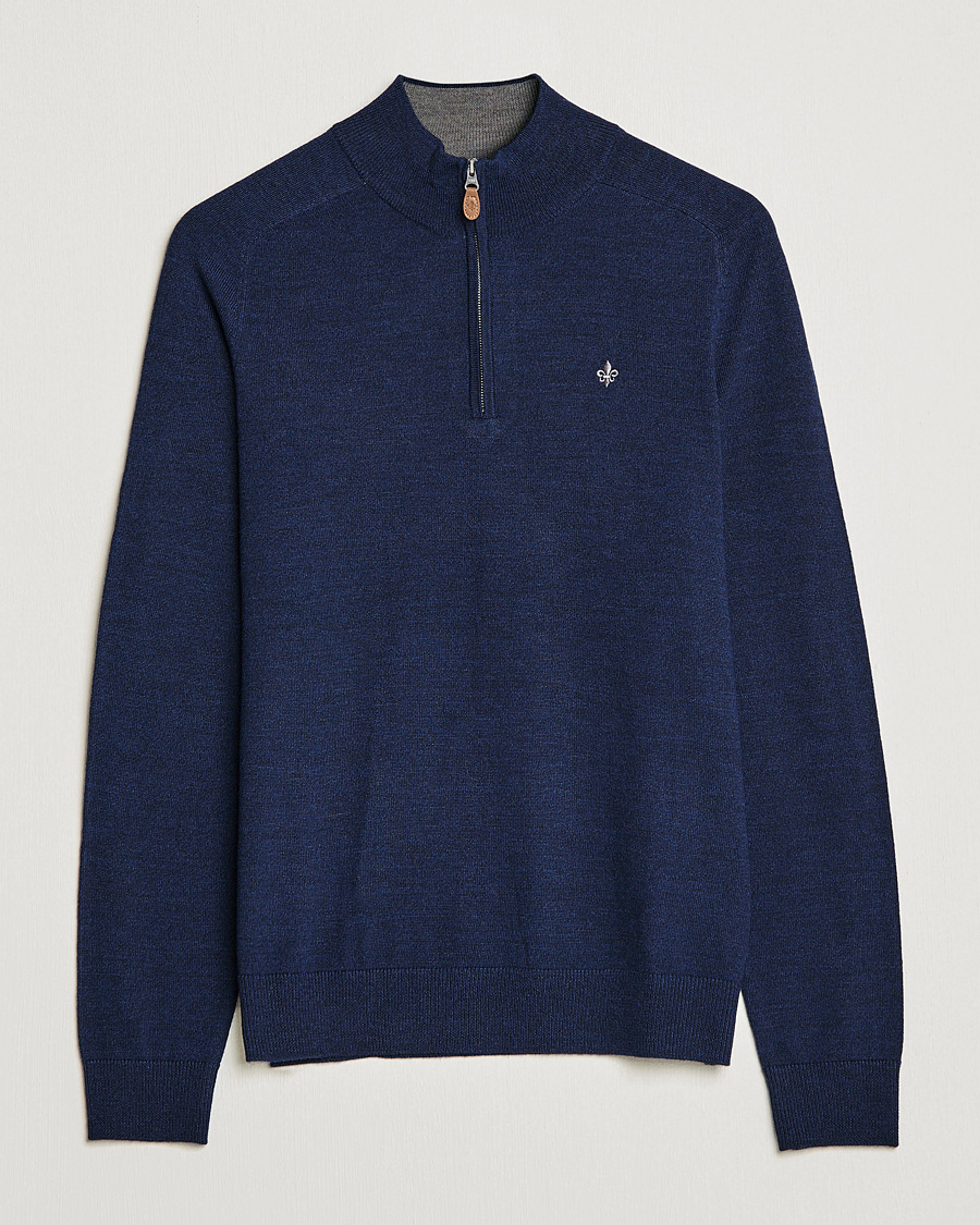 Herr | Tröjor | Morris | John Merino Half Zip Blue