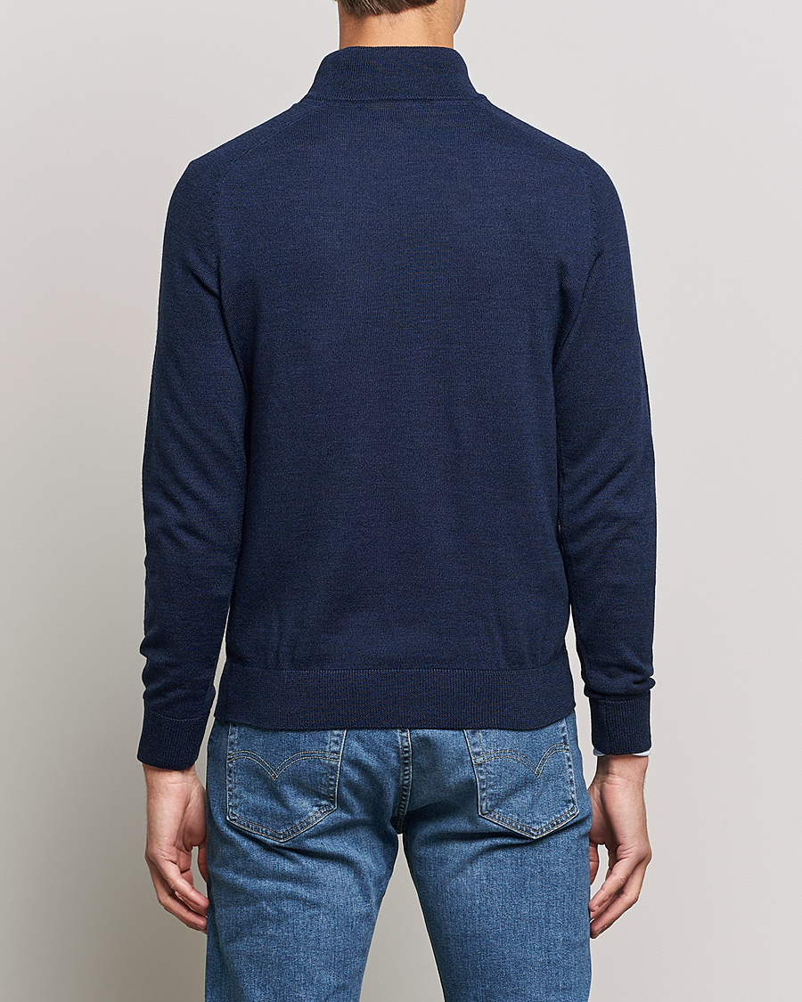 Herr | Tröjor | Morris | John Merino Half Zip Blue