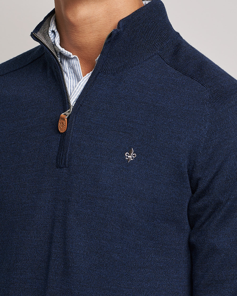 Herr | Tröjor | Morris | John Merino Half Zip Blue