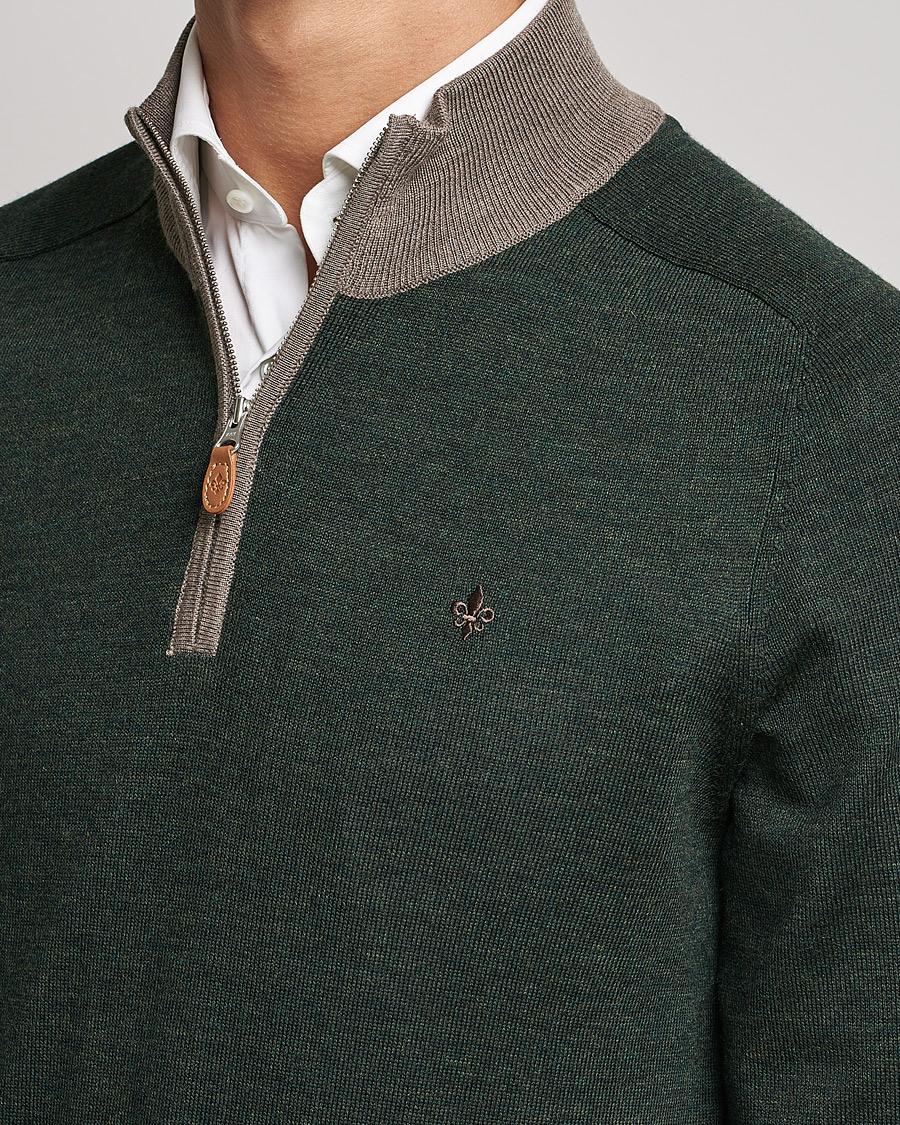 Herr | Tröjor | Morris | John Merino Half Zip Green/Brown