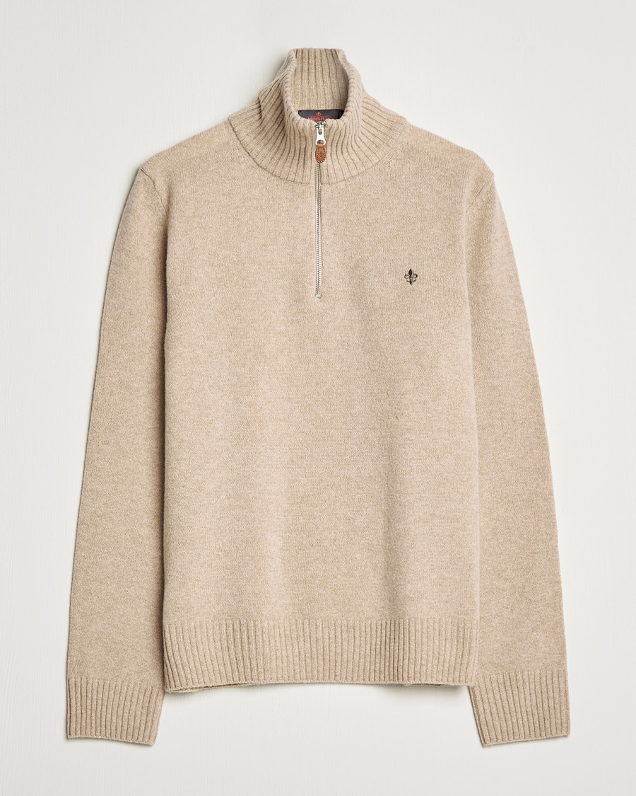 Herr | Tröjor | Morris | Kieran Wool Half Zip Khaki