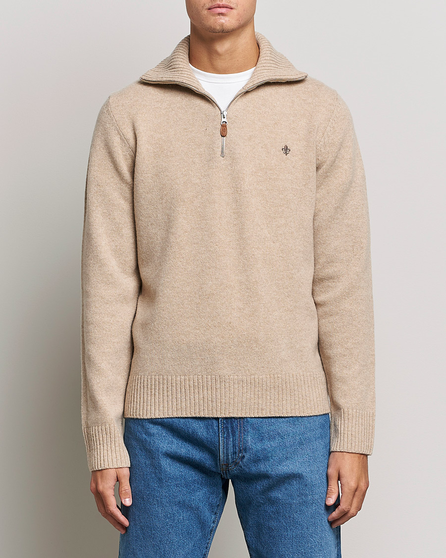 Herr | Tröjor | Morris | Kieran Wool Half Zip Khaki