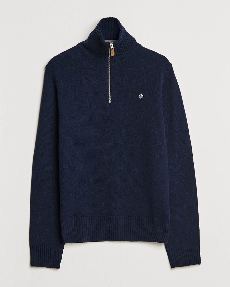 Herr | Tröjor | Morris | Kieran Wool Half Zip Navy