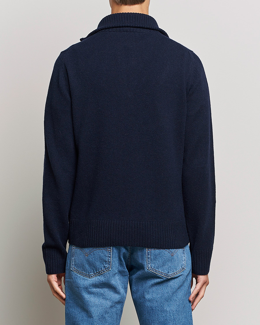 Herr | Tröjor | Morris | Kieran Wool Half Zip Navy