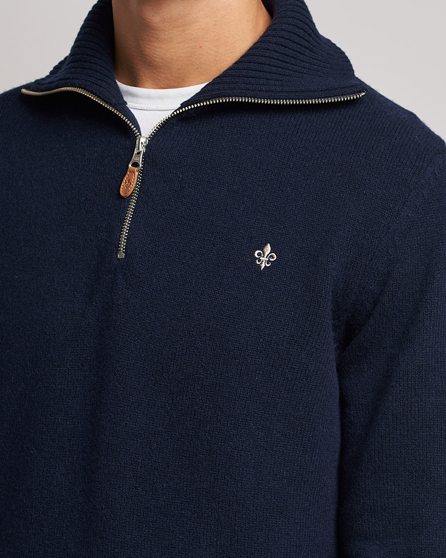 Herr | Tröjor | Morris | Kieran Wool Half Zip Navy