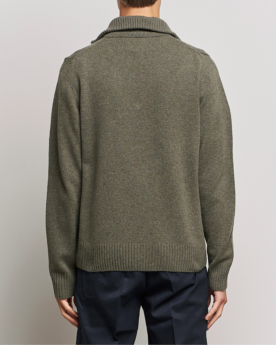 Herr | Tröjor | Morris | Kieran Wool Half Zip Olive