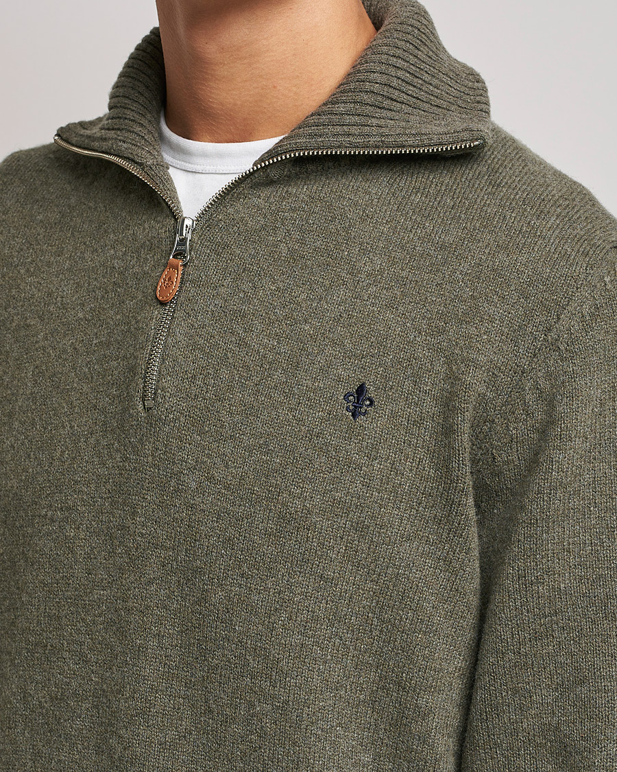 Herr | Tröjor | Morris | Kieran Wool Half Zip Olive