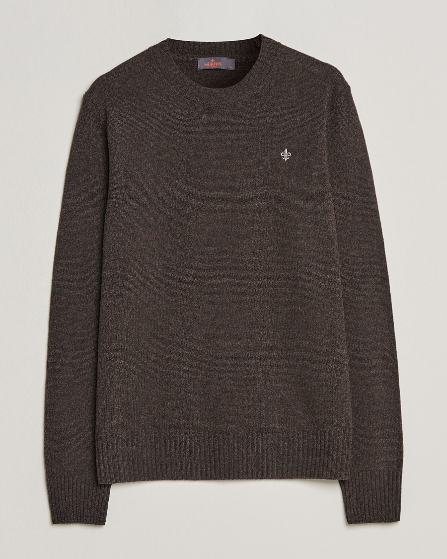 Herr | Tröjor | Morris | Kieran Wool Crew Neck Brown