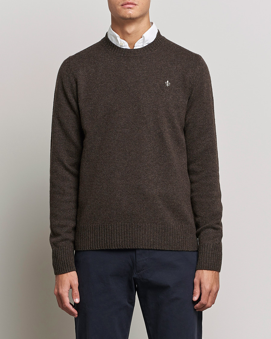 Herr | Tröjor | Morris | Kieran Wool Crew Neck Brown
