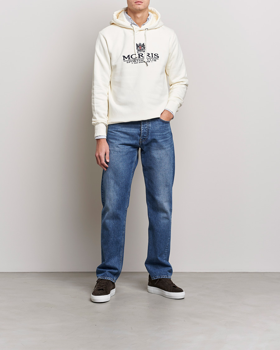 Herr | Tröjor | Morris | Trevor Logo Hoodie Off White