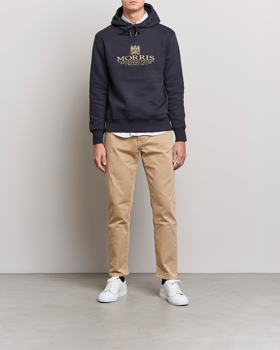 Herr | Tröjor | Morris | Trevor Logo Hoodie Blue