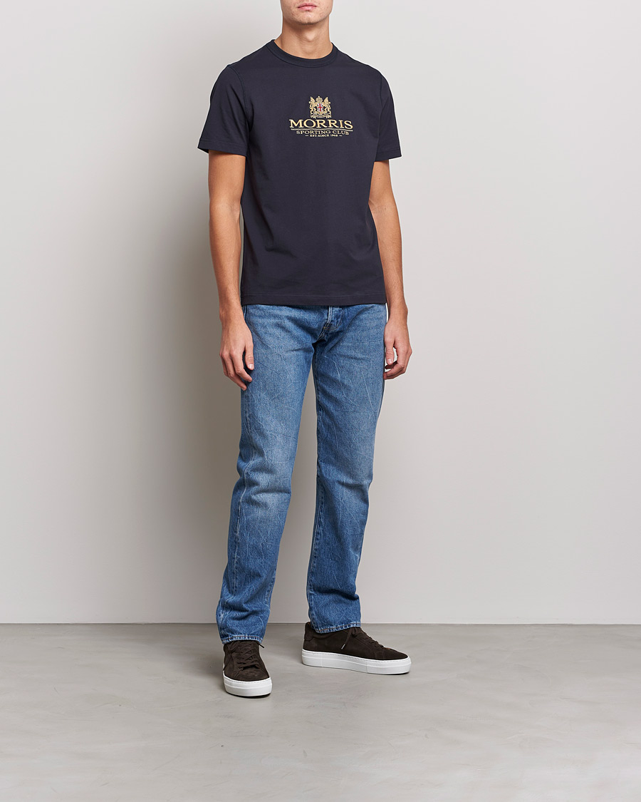 Herr | T-Shirts | Morris | Trevor Logo T-shirt Blue
