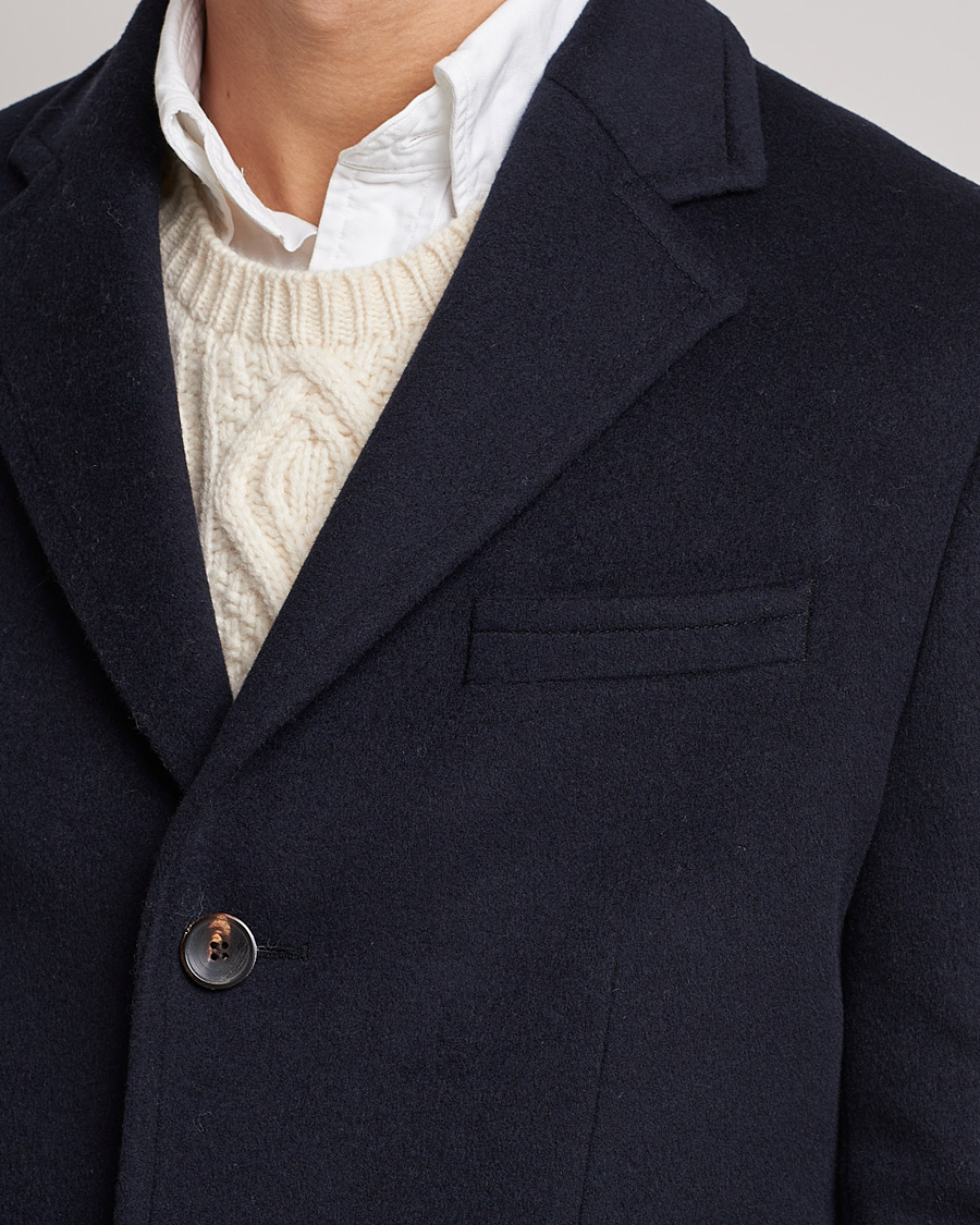 Herr | Jackor | Morris | Wool/Cashmere Coat Navy