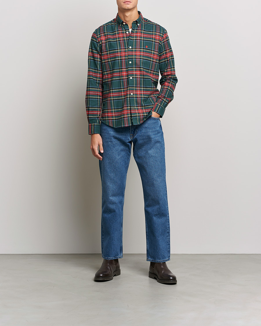 Herr | Flanellskjortor | Morris | Brushed Flannel Checked Shirt Multi