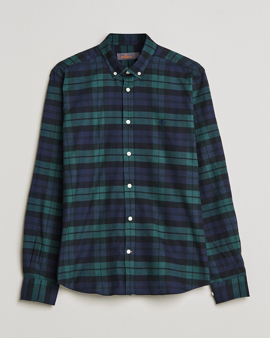 Herr | Skjortor | Morris | Brushed Flannel Checked Shirt Blackwatch