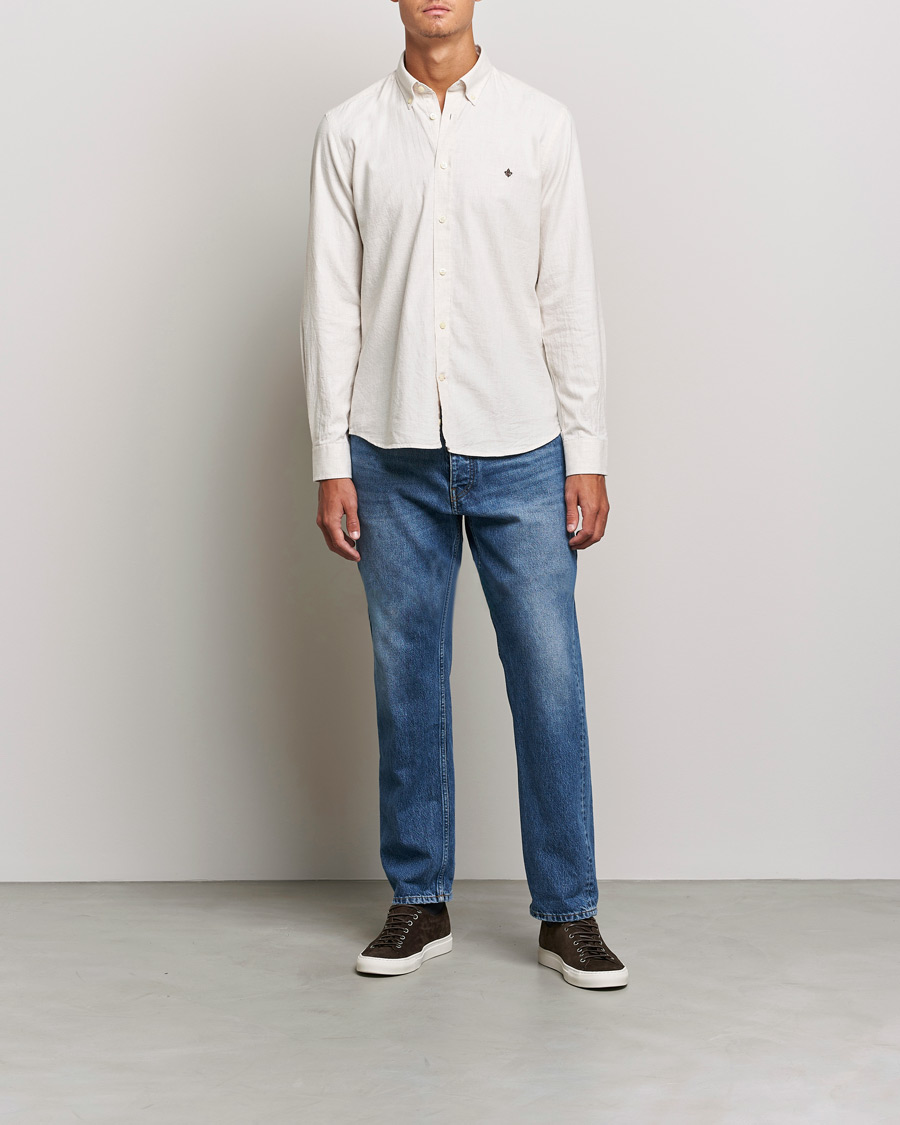 Herr | Flanellskjortor | Morris | Watts Flannel Button Down Shirt Beige