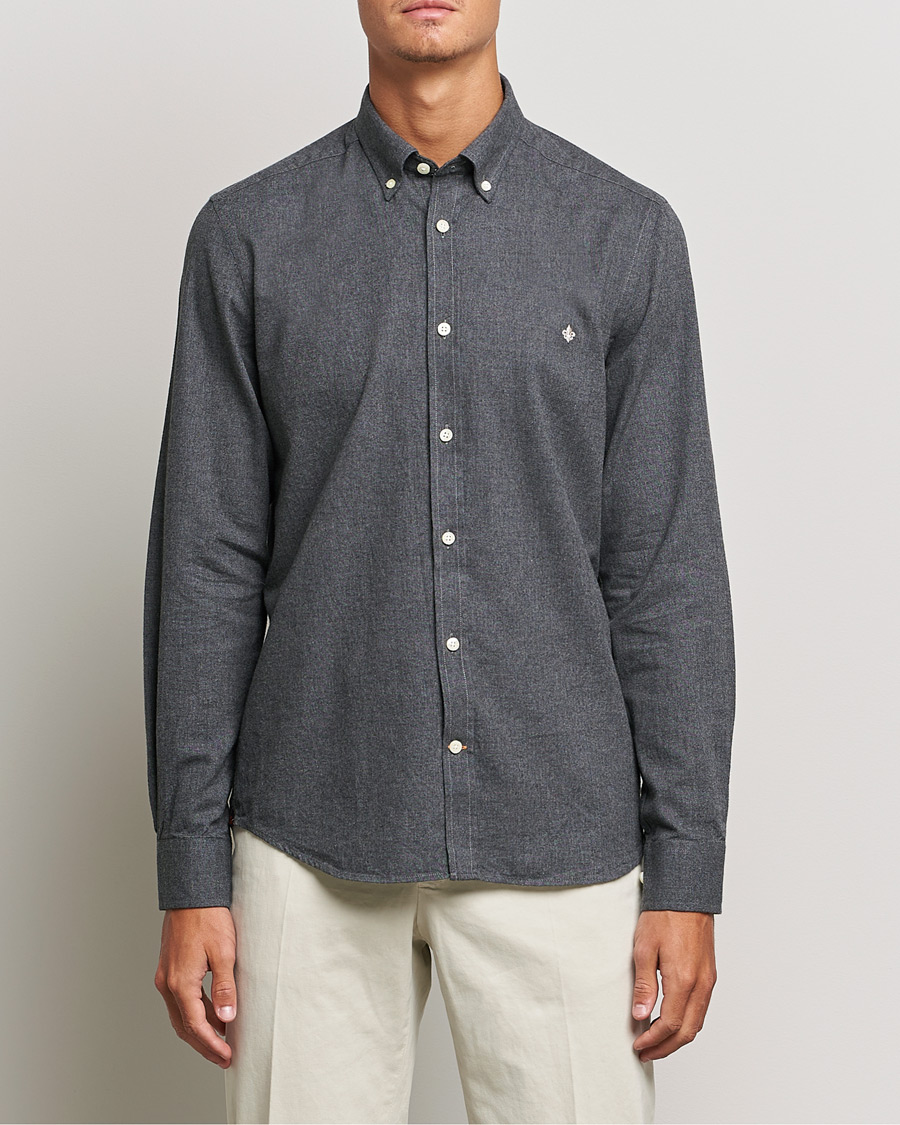 Herr | Skjortor | Morris | Watts Flannel Button Down Shirt Dark Grey