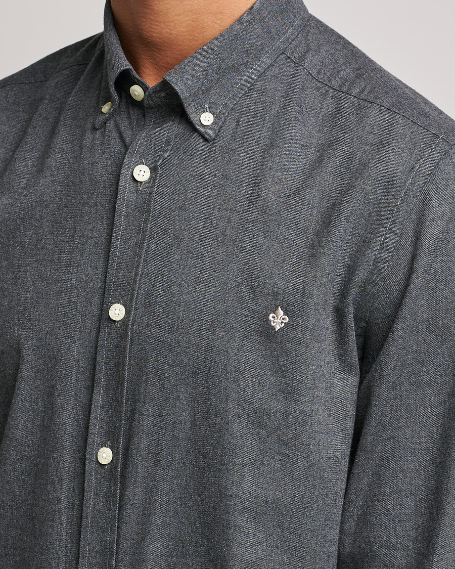 Herr | Skjortor | Morris | Watts Flannel Button Down Shirt Dark Grey