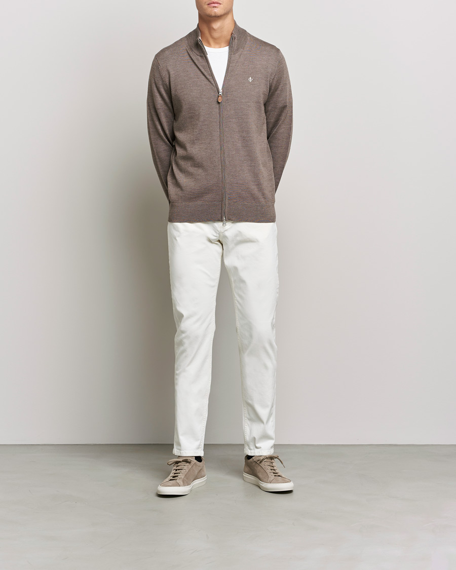Herr | Byxor | Morris | James Brushed Chinos Off White
