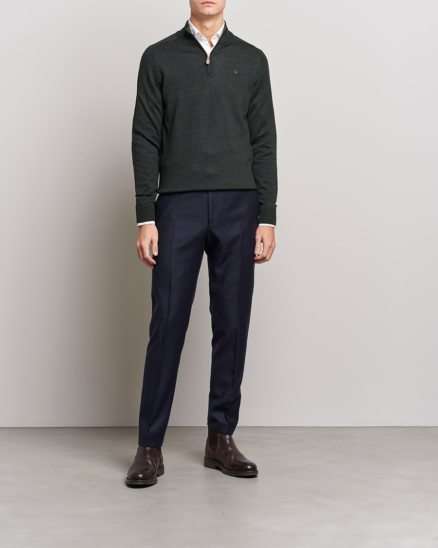 Herr | Byxor | Morris | Bobby Flannel Trousers Navy