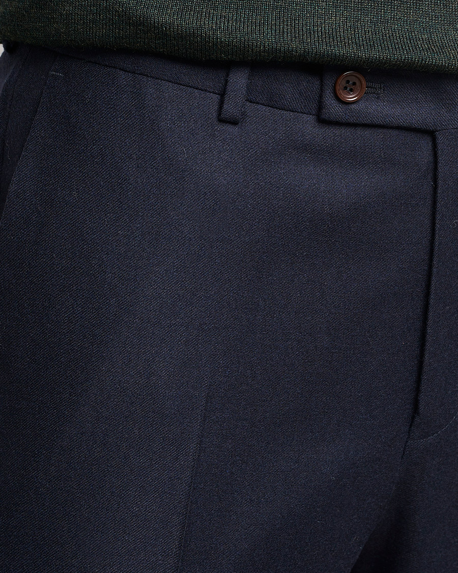 Herr | Byxor | Morris | Bobby Flannel Trousers Navy