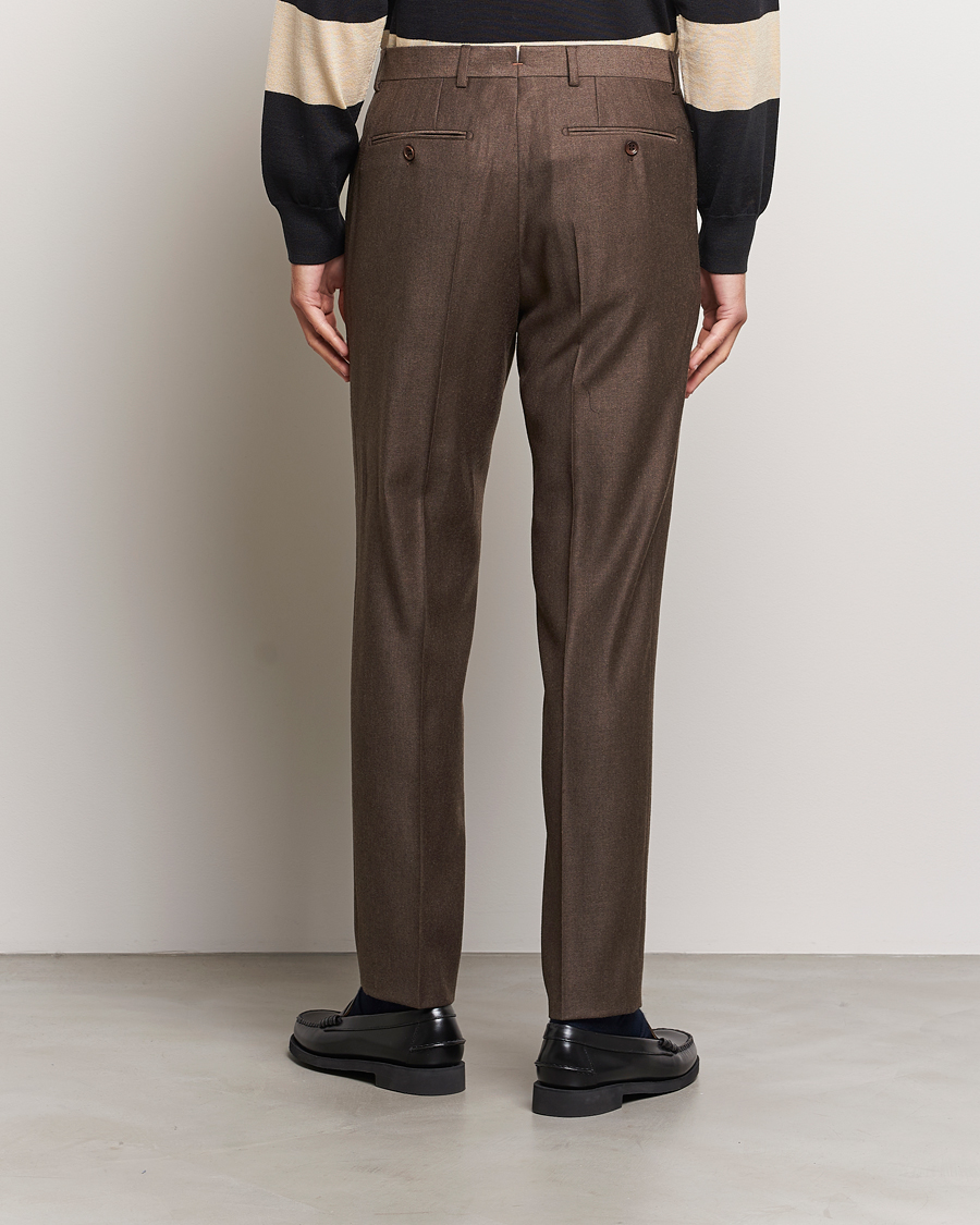 Herr | Byxor | Morris | Bobby Flannel Trousers Brown