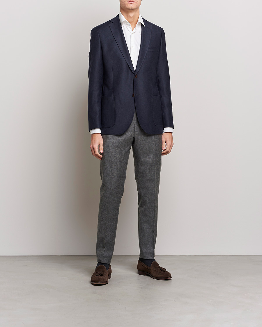 Herr | Byxor | Morris | Bobby Flannel Trousers Grey