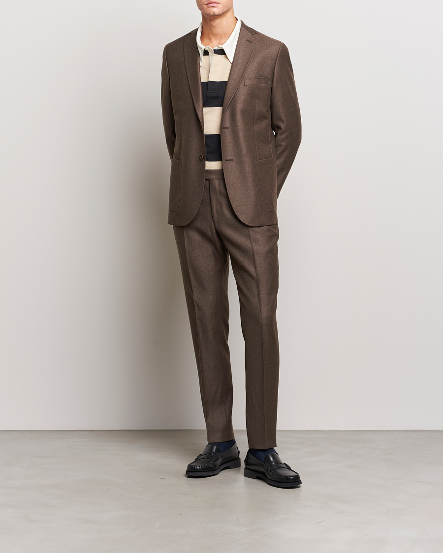Herr | Kavajer | Morris | Archie Flannel Blazer Brown