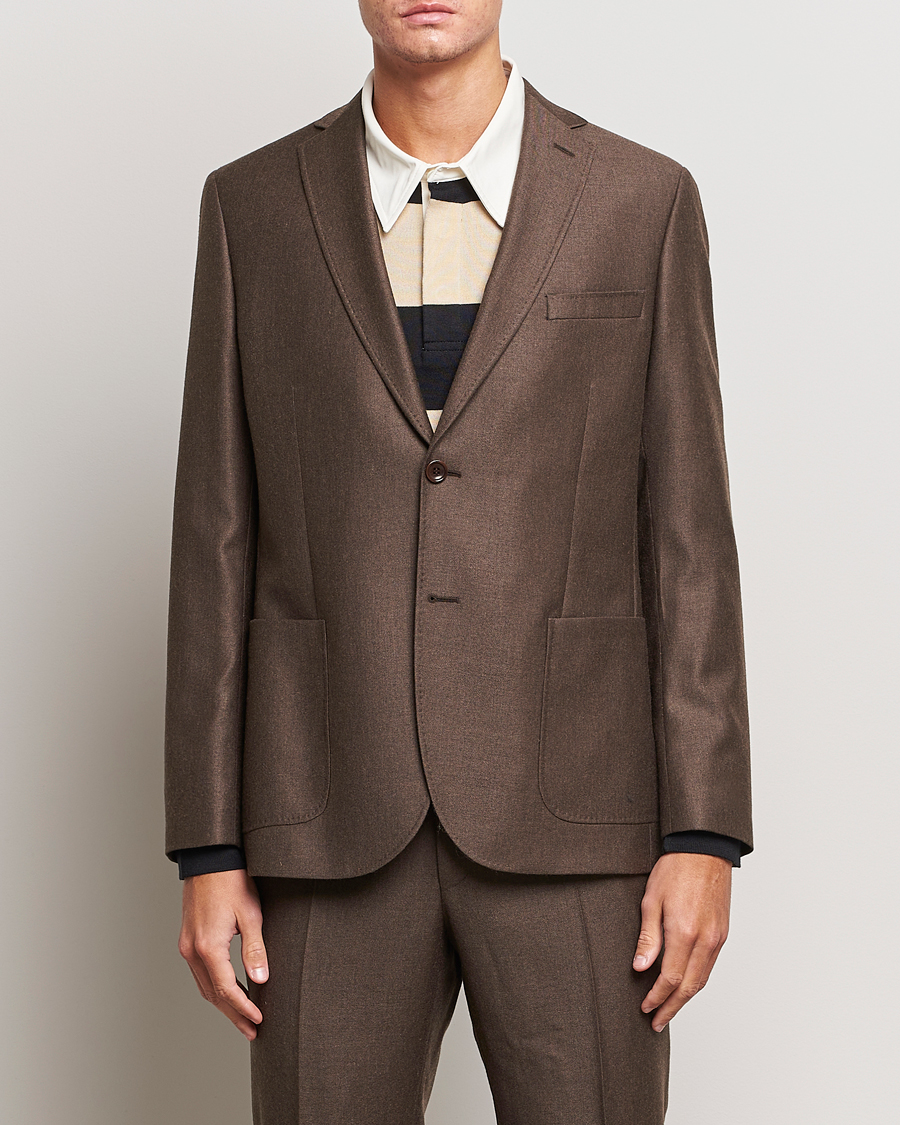 Herr | Kavajer | Morris | Archie Flannel Blazer Brown
