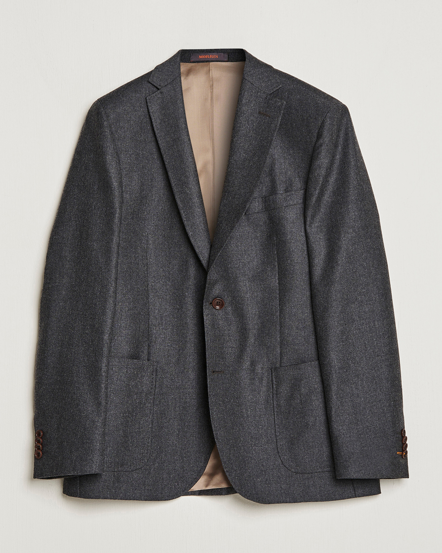Herr | Kavajer | Morris | Archie Flannel Blazer Grey