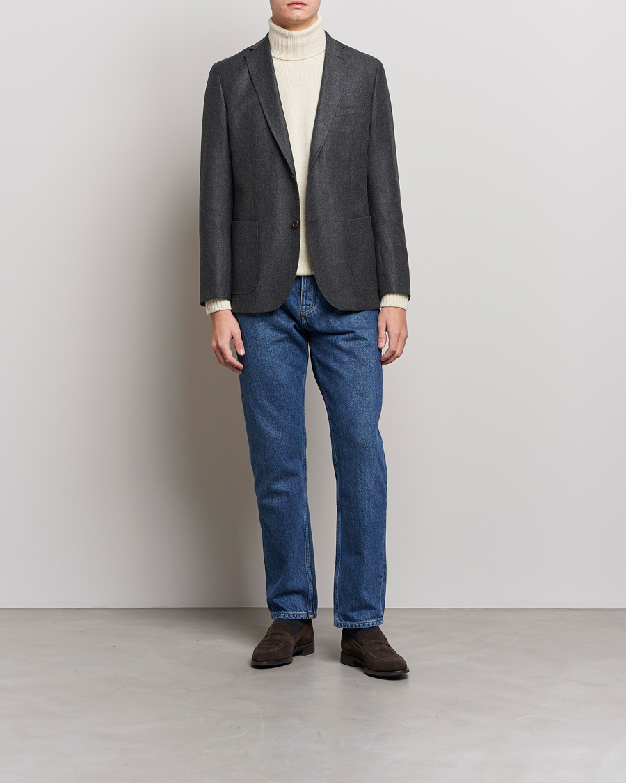 Herr | Kavajer | Morris | Archie Flannel Blazer Grey