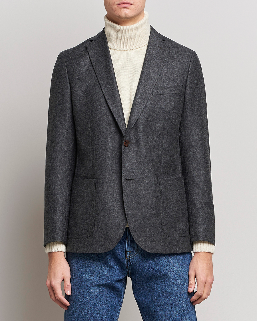 Herr | Kavajer | Morris | Archie Flannel Blazer Grey