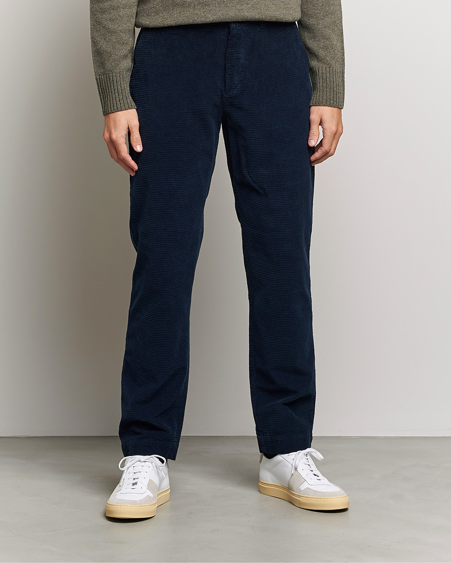 Herr | Byxor | Morris | Criss Cuts Corduroy Slacks Blue