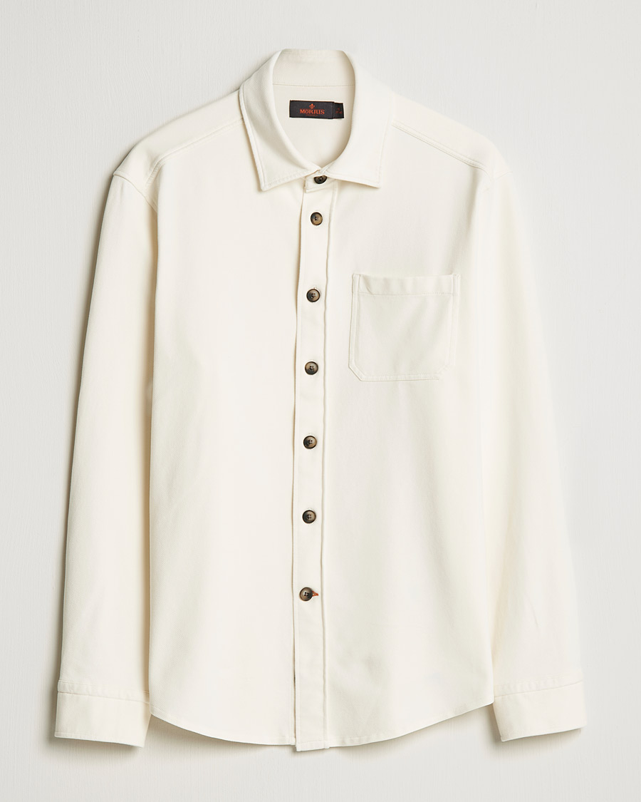 Herr | Skjortor | Morris | Cotton Jersey Overshirt Off White