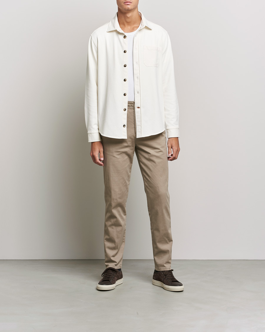 Herr | Skjortor | Morris | Cotton Jersey Overshirt Off White