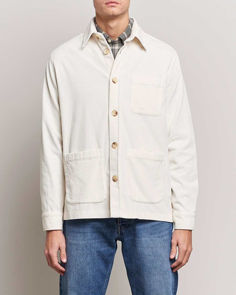 Herr | Overshirts | Morris | Heaton Corduroy Shirt Jacket Off White