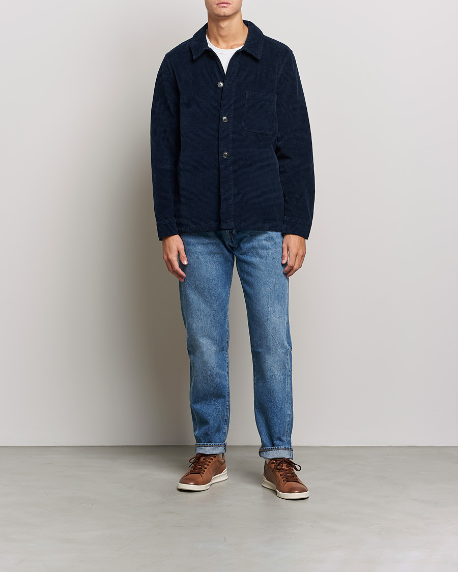 Herr | Casual | Morris | Criss Cuts Corduroy Shirt Jacket Blue