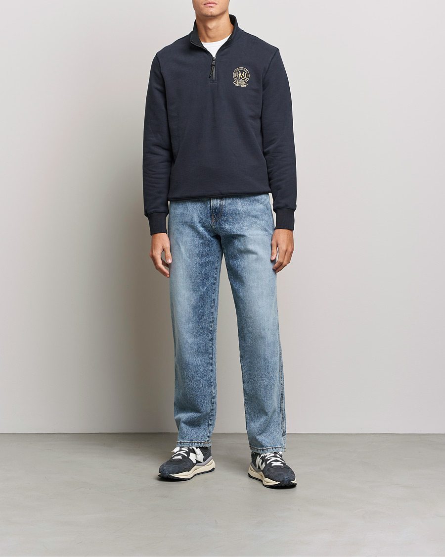 Herr | Zip-tröjor | Morris | Dante Half Zip Sweatshirt Old Blue