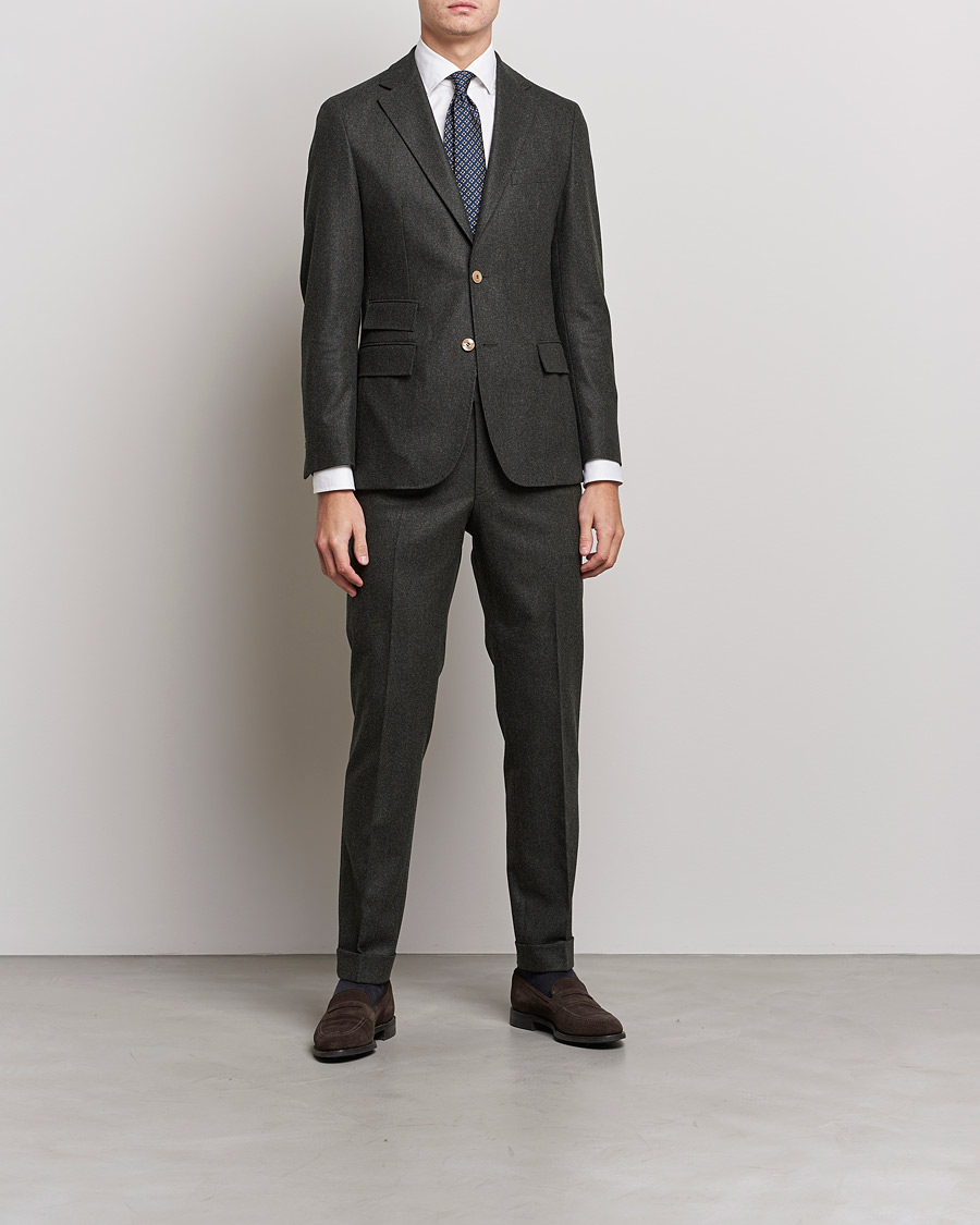 Herr | Kavajer | Morris Heritage | Keith Flannel Suit Blazer Green