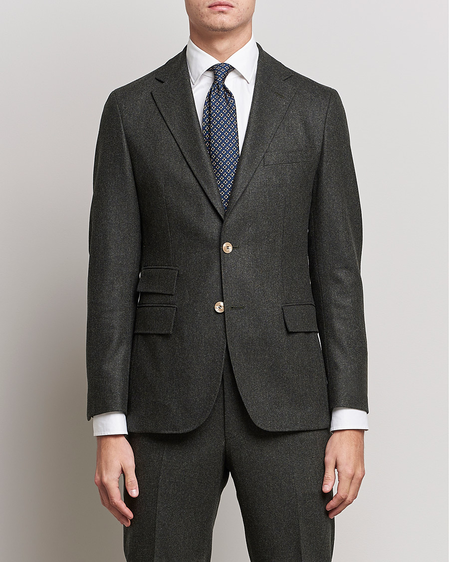 Herr | Kavajer | Morris Heritage | Keith Flannel Suit Blazer Green