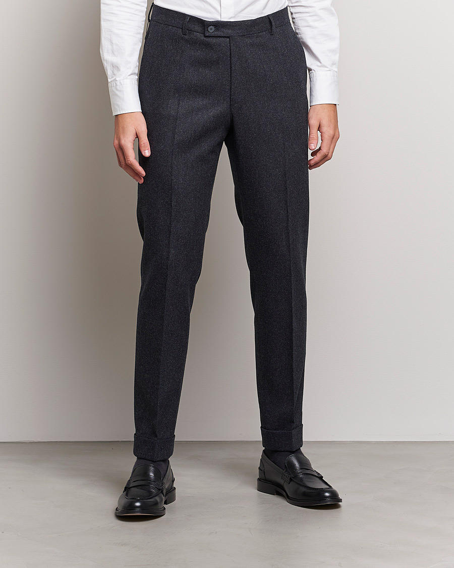 Herr | Byxor | Morris Heritage | Jack Flannel Suit Trousers Grey