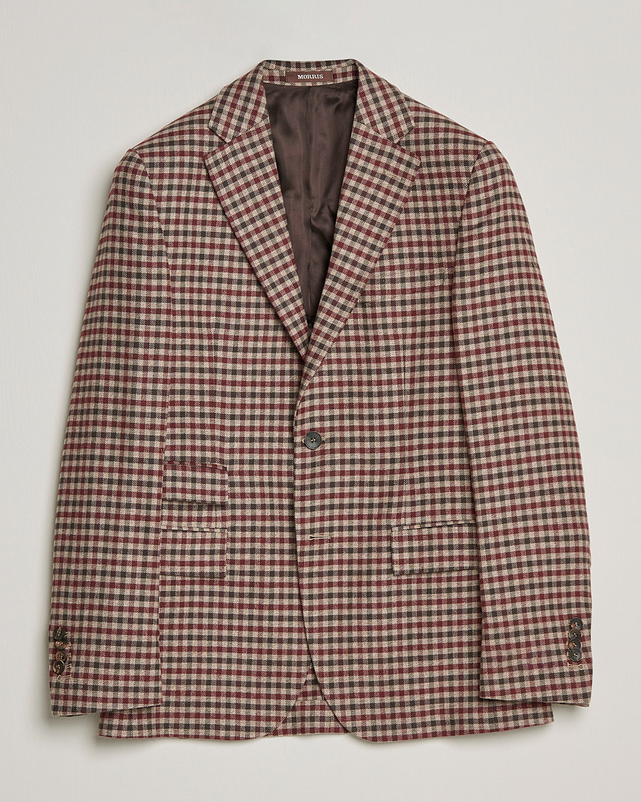 Herr | Kavajer | Morris Heritage | Keith Tartan Cotton/Cashmere Blazer Brown