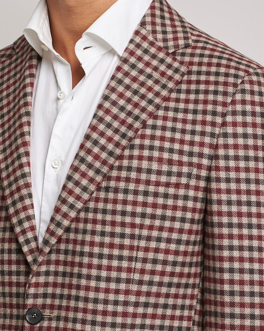 Herr | Kavajer | Morris Heritage | Keith Tartan Cotton/Cashmere Blazer Brown