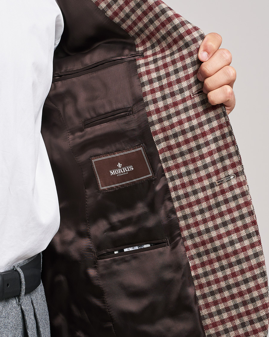 Herr | Kavajer | Morris Heritage | Keith Tartan Cotton/Cashmere Blazer Brown