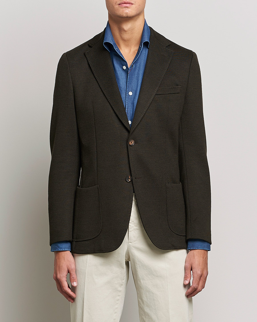 Herr | Kavajer | Morris Heritage | Mike Wool Jersey Blazer Brown