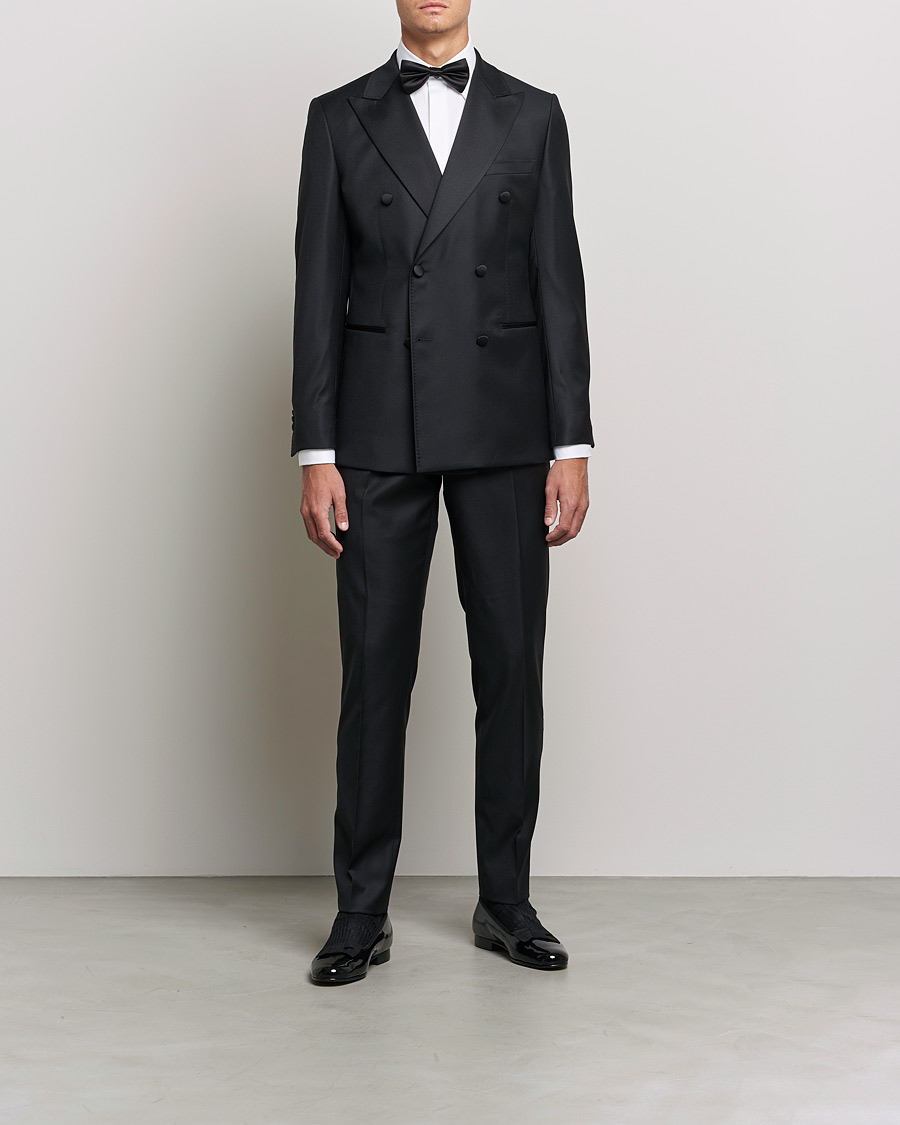 Herr | Kavajer | Morris Heritage | Double Breasted Tuxedo Blazer Black